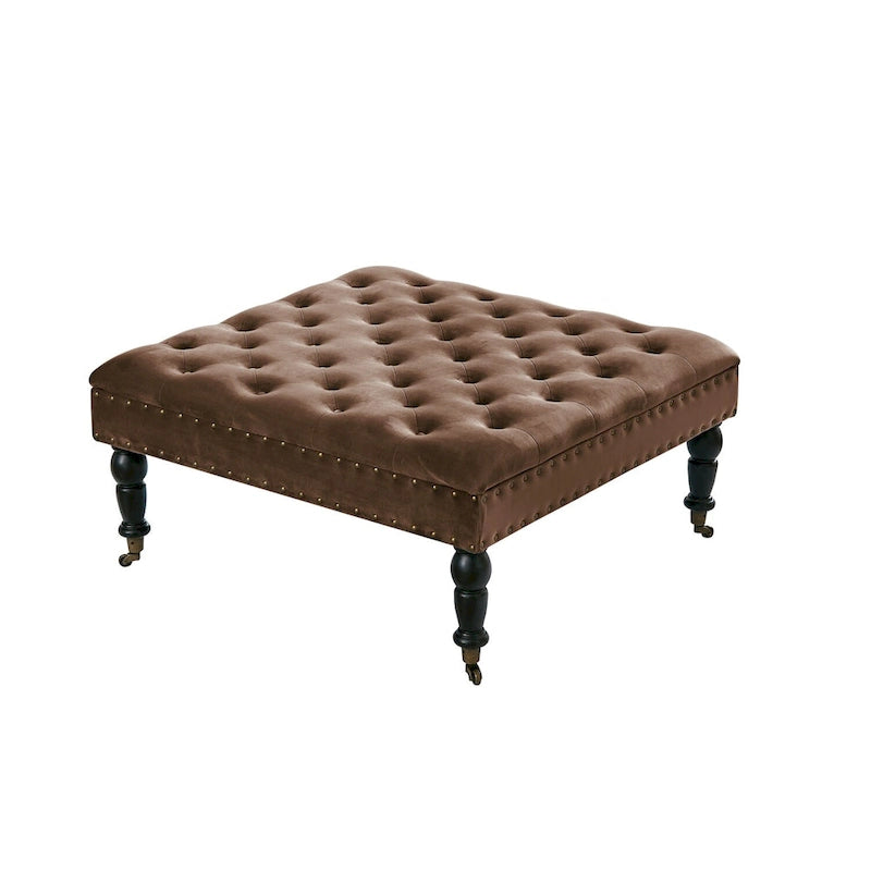 Nappitupsutettu pyöreä rahi – 33 x 33 x 18 tuumaa