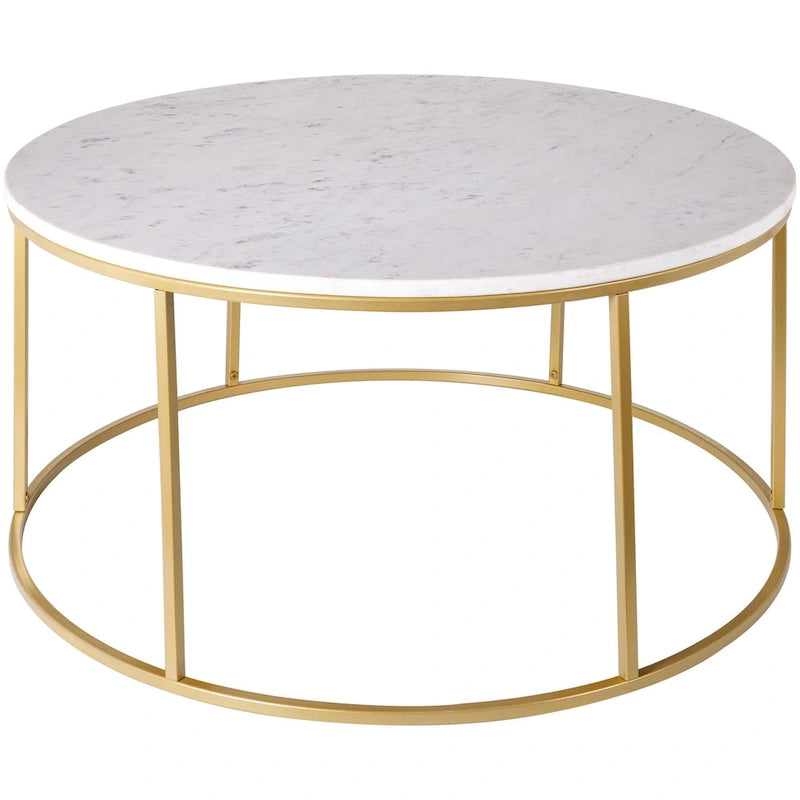 Moderni pyöreä materiaaliyhdistelmäsohvapöytä
