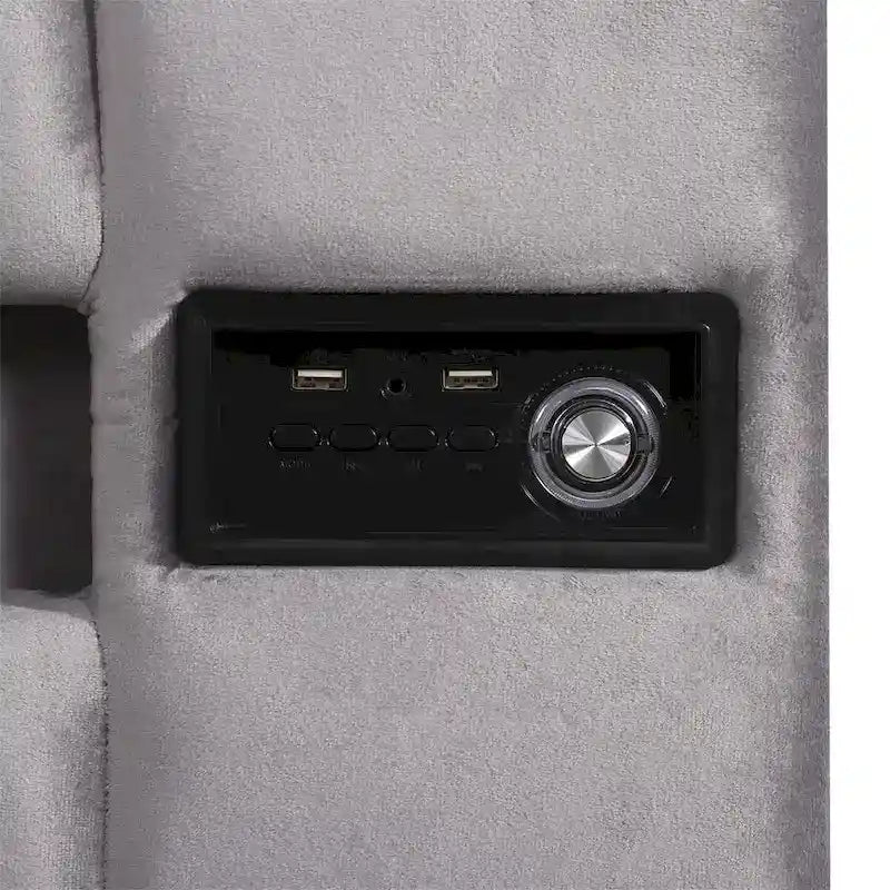 Verhoiltu säilytyssänky LED-valolla, Bluetoothilla ja USB-latauksella