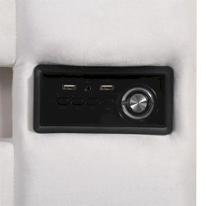 Verhoiltu säilytyssänky LED-valolla, Bluetoothilla ja USB-latauksella