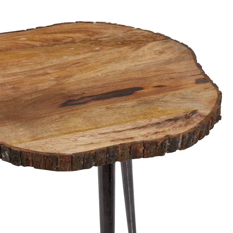 Maalaishenkinen puinen apupöytä – ruskea, 21W x 21L x 25H