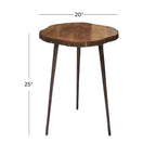 Maalaishenkinen puinen apupöytä – ruskea, 21W x 21L x 25H
