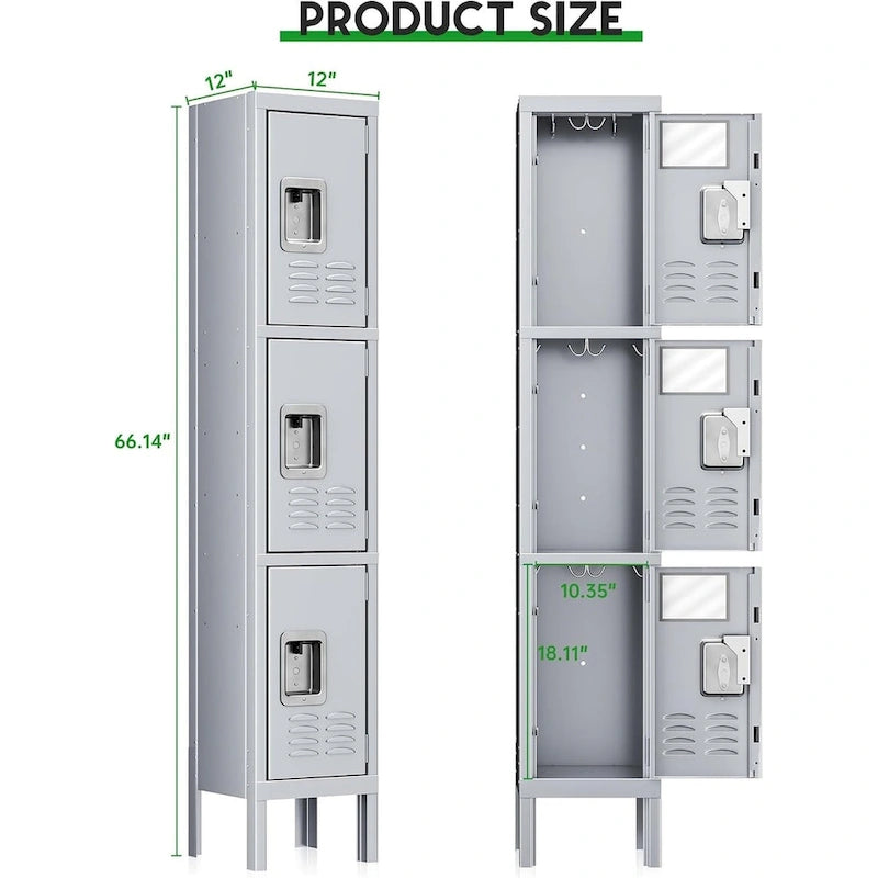 Metallinen säilytyskaappi riippulukkotelineellä