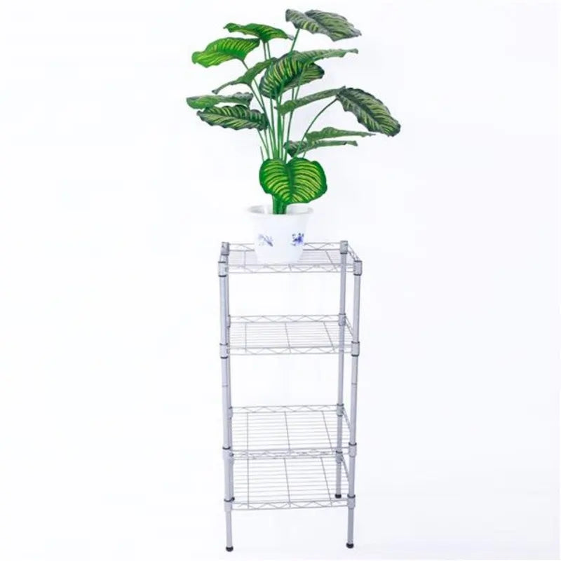 4-kerroksinen hiiliteräksinen vapaasti seisova säilytysteline – hopeanharmaa
