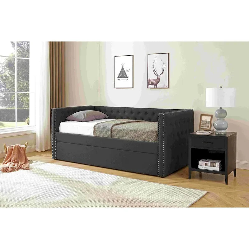 Upholstered Daybed With Drawers