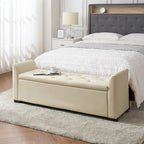 Laura Traditional 57.75Wide Tufted Storage Bench by HULALA HOME