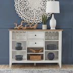 Lakeshore Server with Stemware Rack and Adjustable Shelves - White
